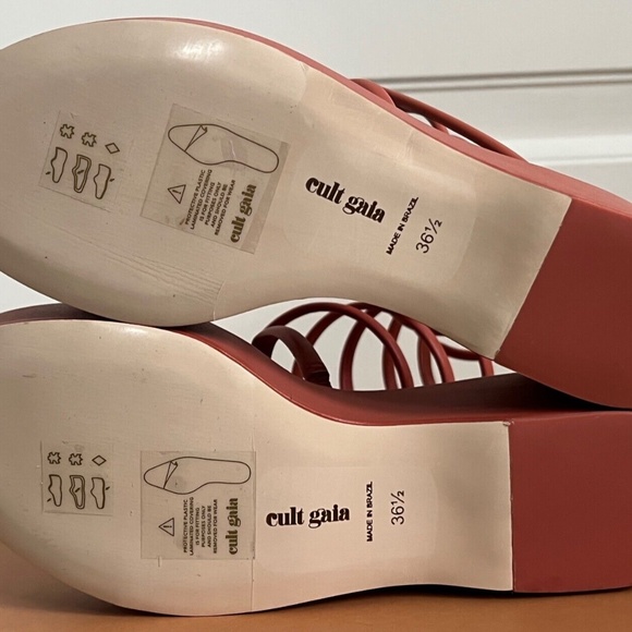 Cult Gaia Alba Jasper Leather Coil Wrap Strappy Platform Wedge Sandals Pumps - Picture 10 of 10